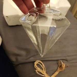 NIP small glass diamond shaped plant holder